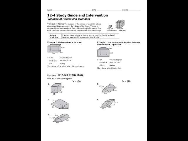 volume study guide answer key