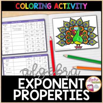 i love exponents coloring activity answer key