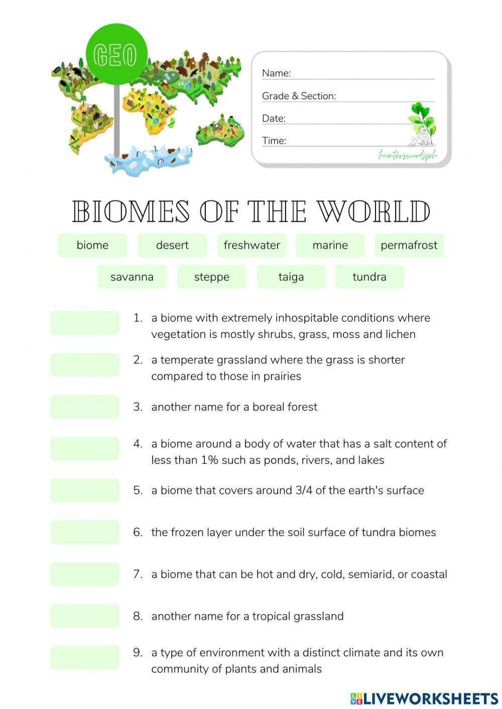 biome map coloring worksheet ask a biologist answer key
