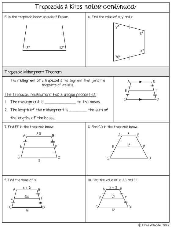 6 6 skills practice trapezoids and kites answer key