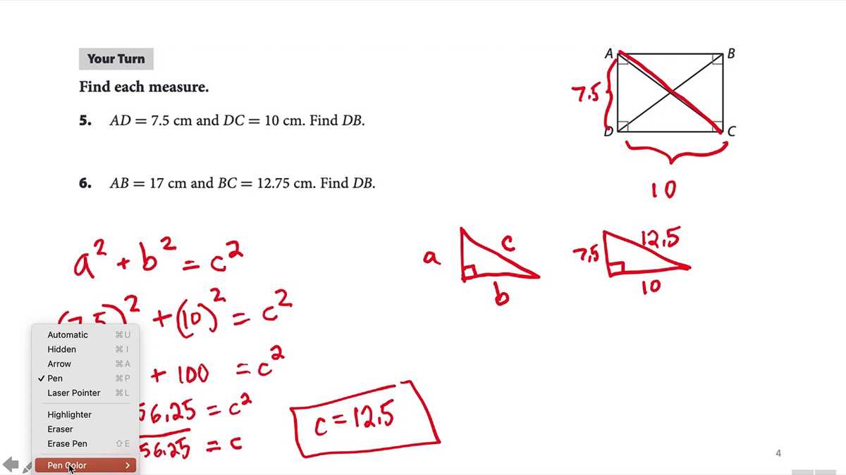 9.3 properties of rectangles rhombuses and squares answer key