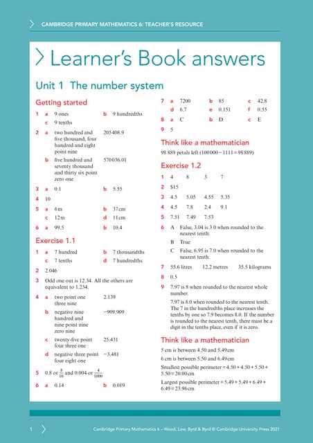 progress in mathematics grade 6 answer key