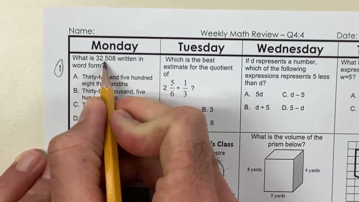 weekly math review q1 2 answer key