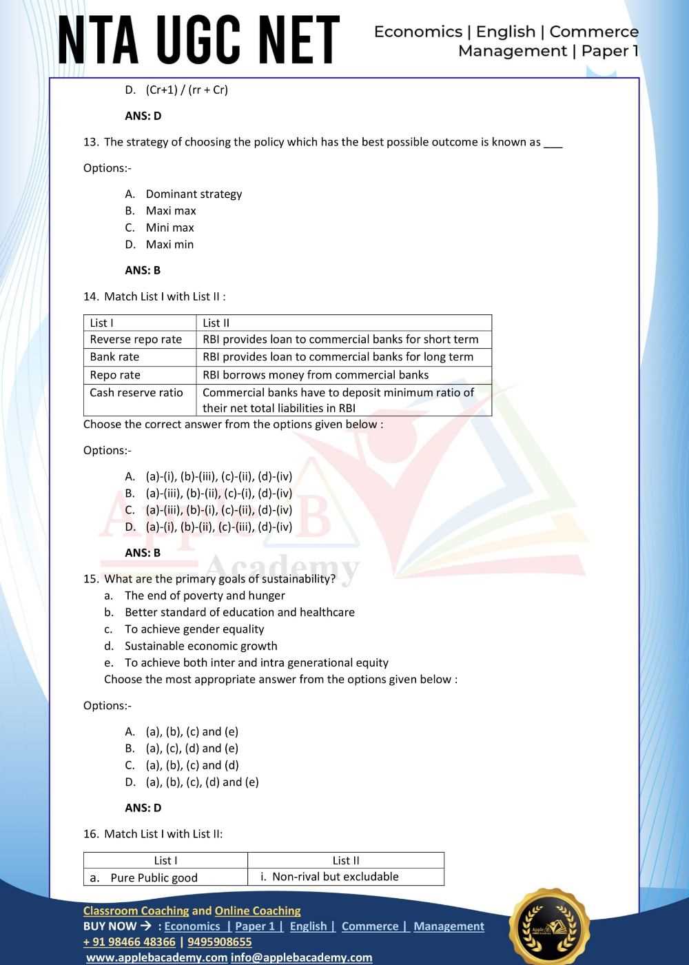 ugc net home science question paper with answer key
