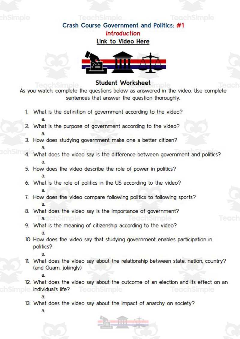 why government answer key