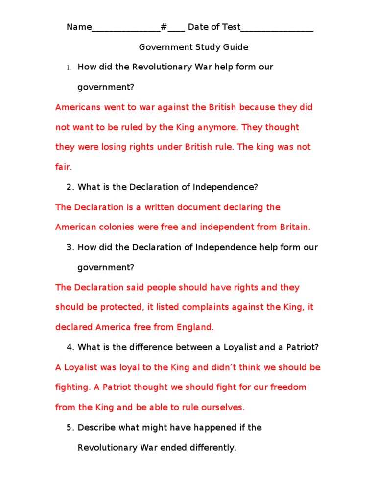 why government answer key
