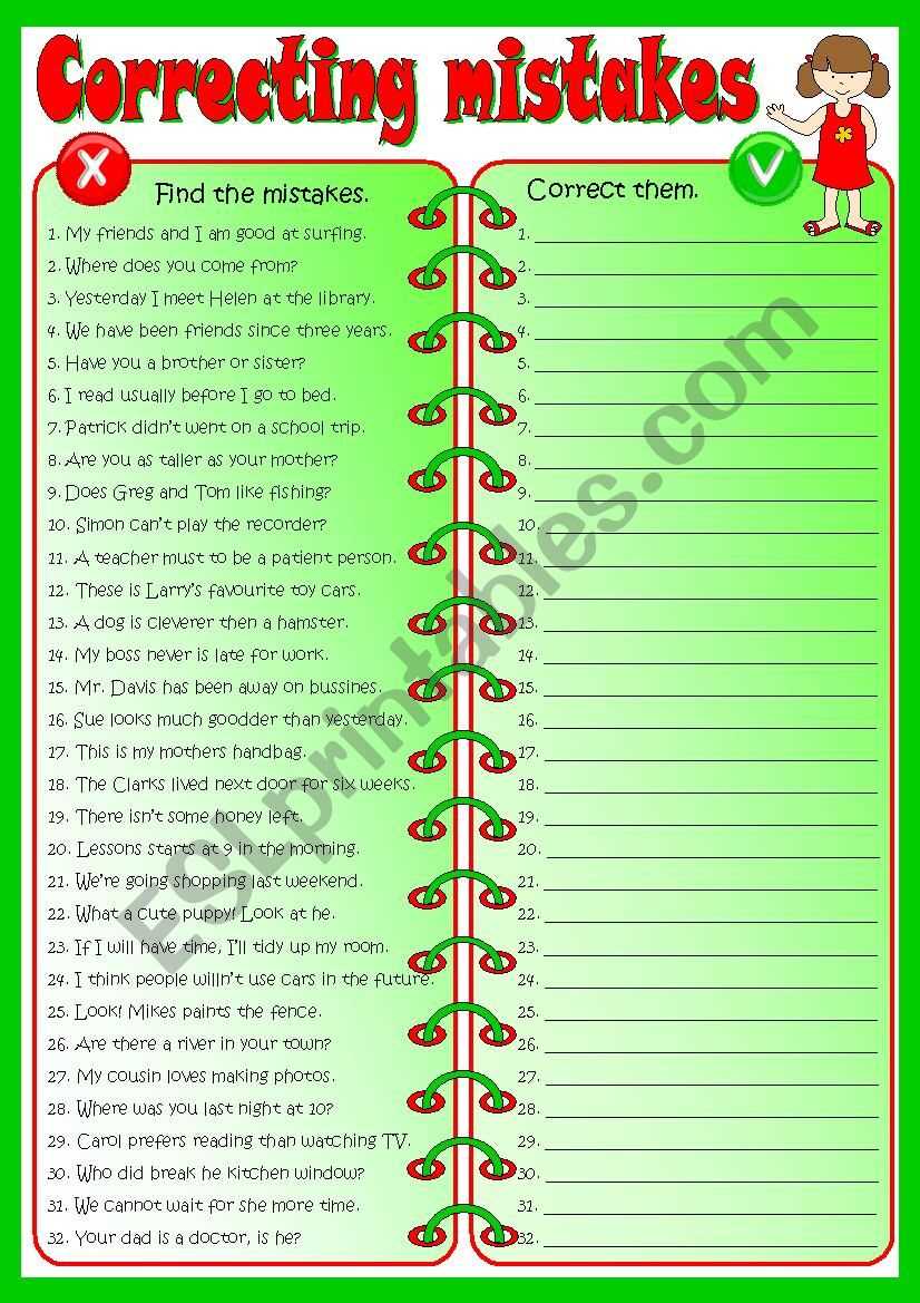chapter 17 correcting common errors answer key