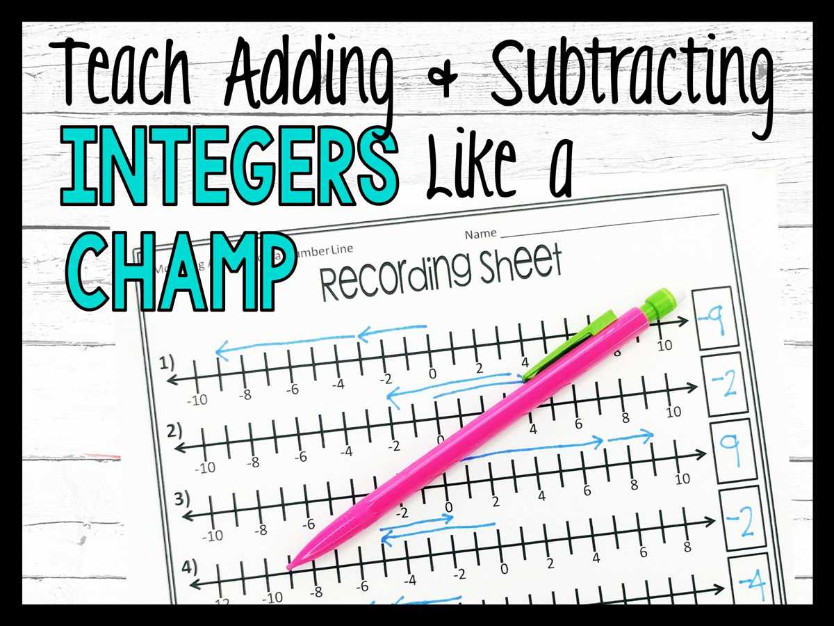 adding and subtracting integers worksheet with answer key