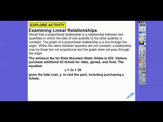 lesson 4 1 representing linear nonproportional relationships reteach answer key