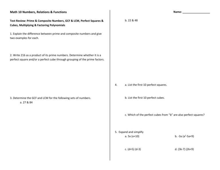 review sheet math 10 answer key
