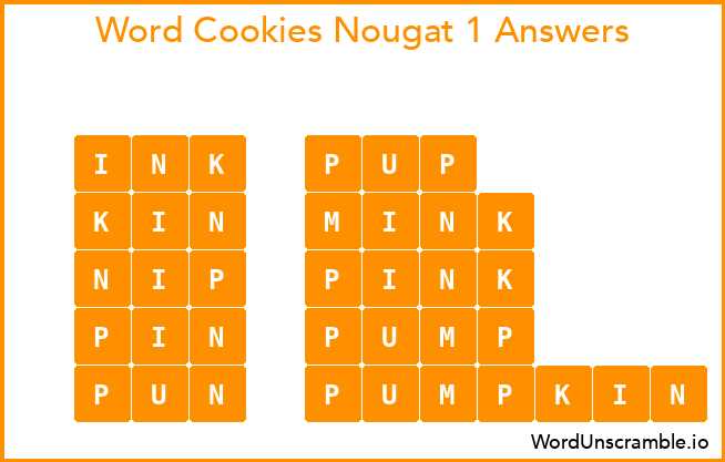 word cookies answer key