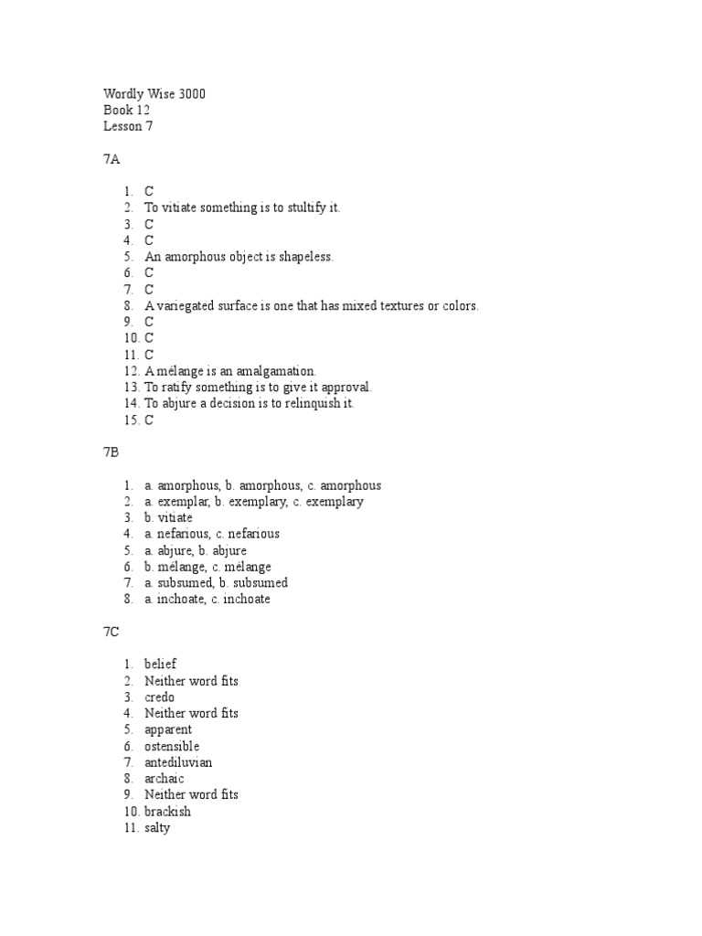 wordly wise 3000 book 6 lesson 14 answer key