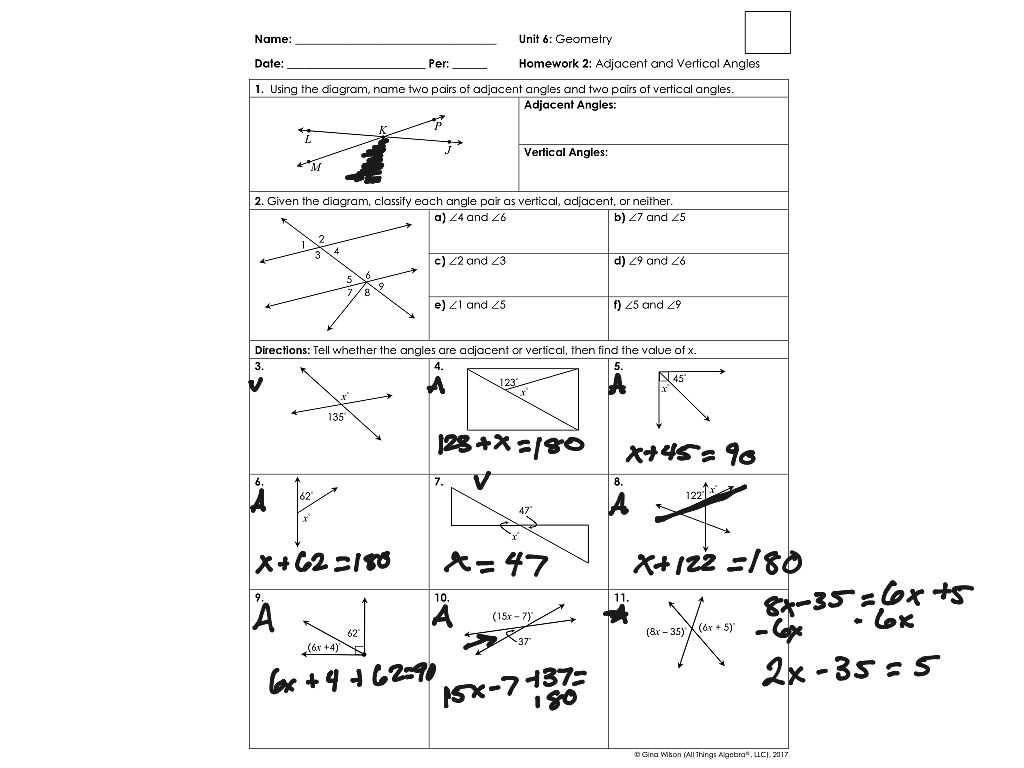 geometry unit 6 answer key