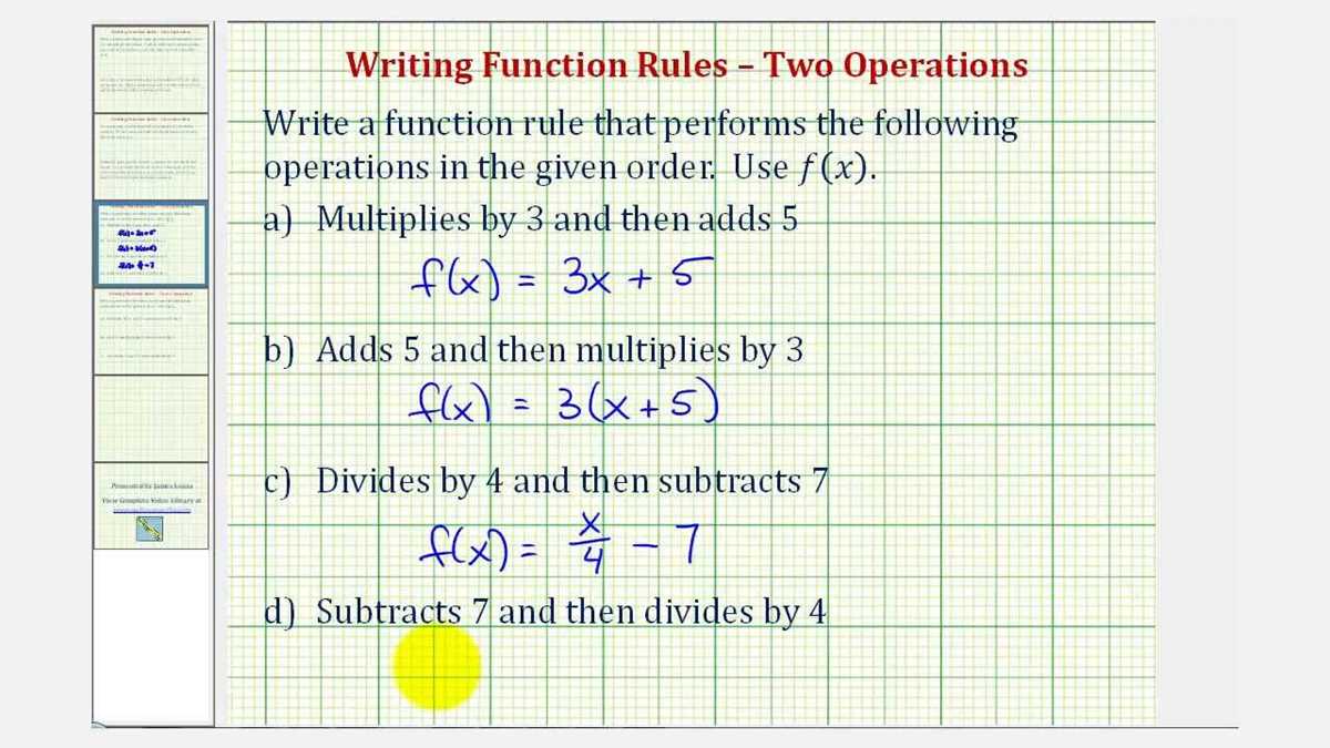 writing function rules practice answer key