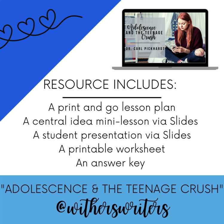 commonlit answer key adolescence and the teenage crush
