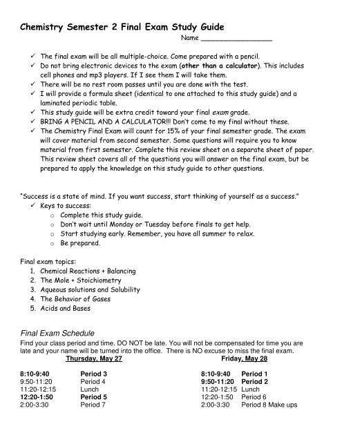 chemistry semester 2 course review answer key puhsd