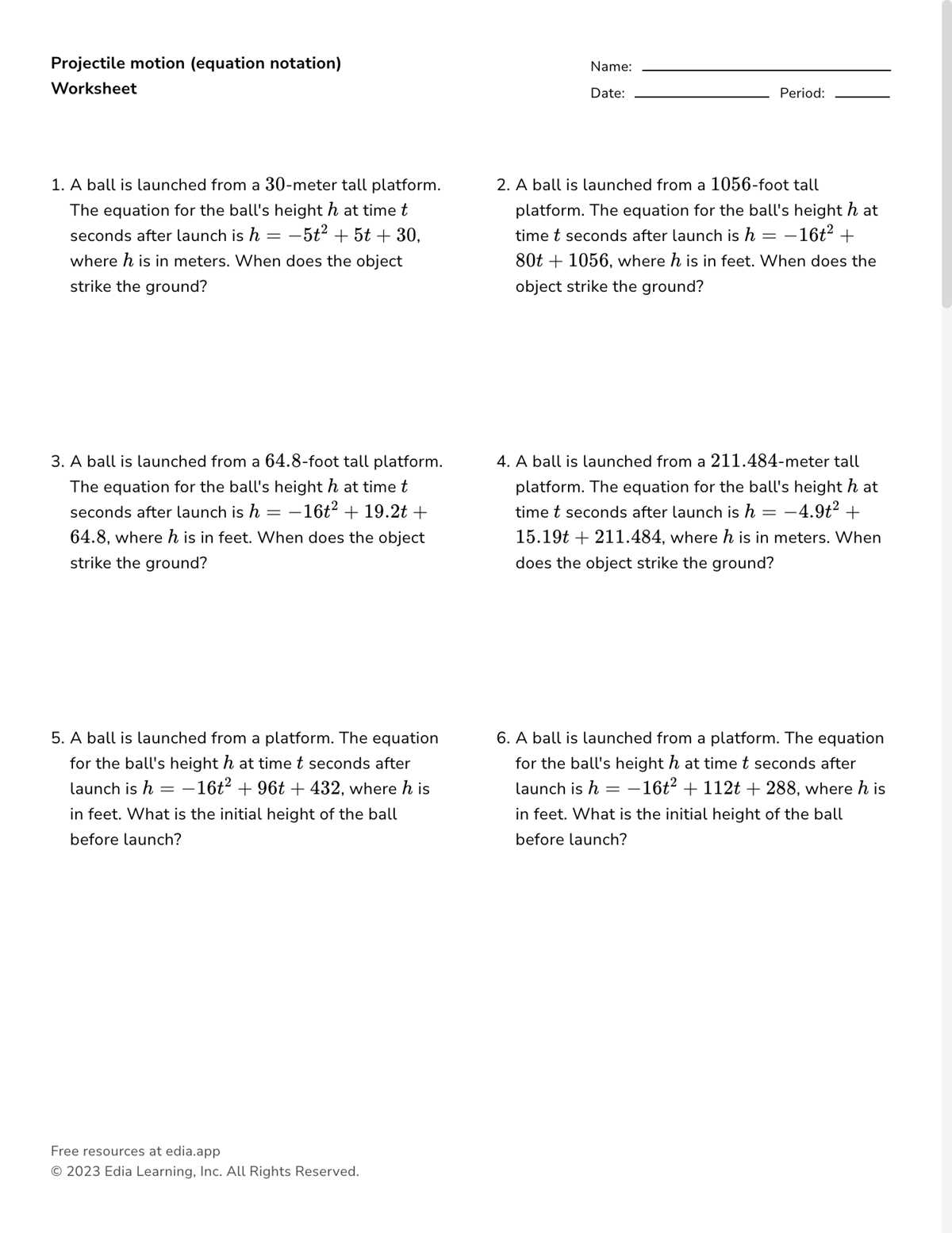 algebra 1 classwork 4.9 quadratic function answer key