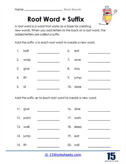 roots prefixes and suffixes lesson 15 answer key