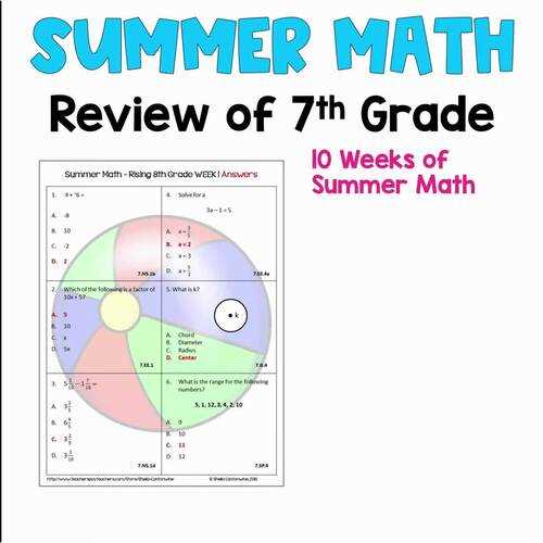 summer review answer key