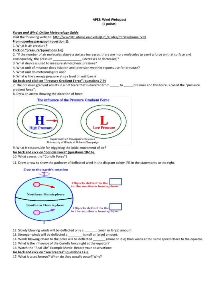 air pressure and wind answer key