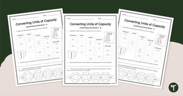 customary and metric conversions lesson 10.6 answer key