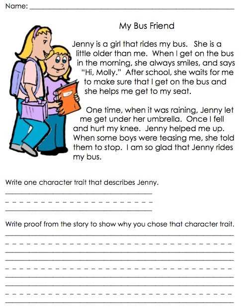 inferring character traits worksheets answer key