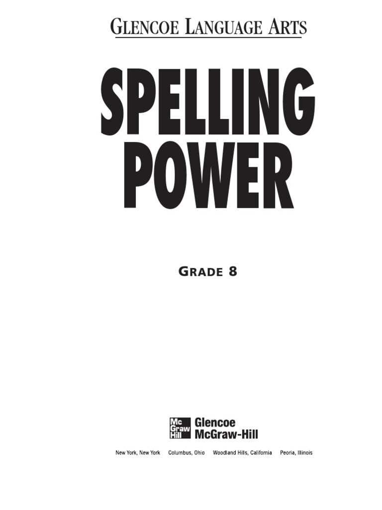 spelling power grade 8 answer key lesson 1