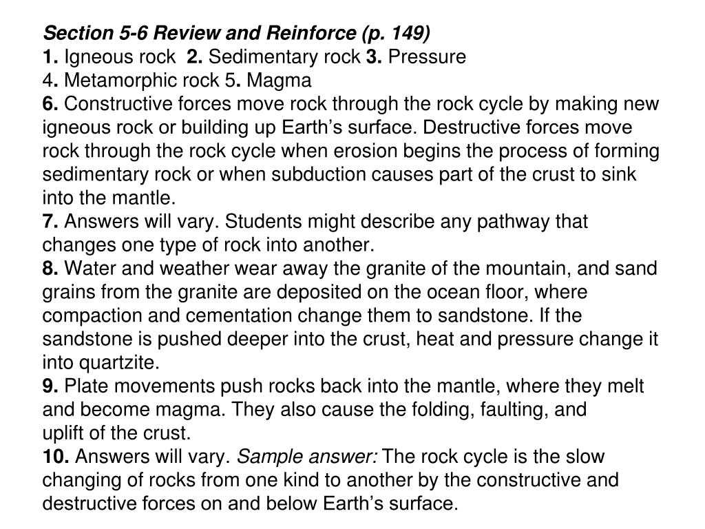 review and reinforce sceince explorer inside earth answer key