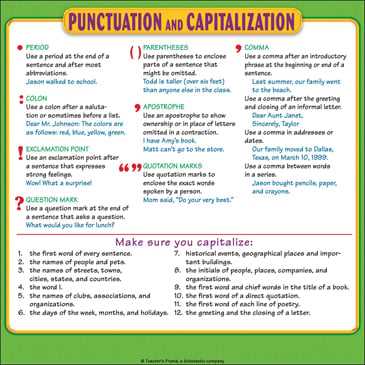 answer key capitalization and punctuation worksheets with answers