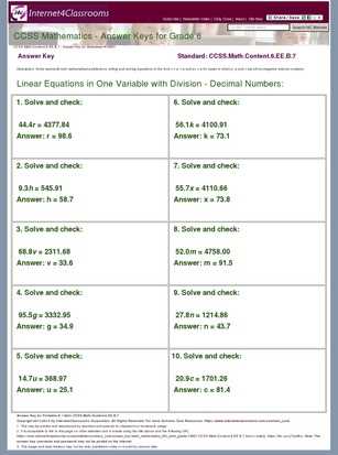 ccss 6th grade math final review 7 answer key