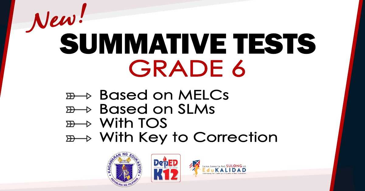 summative test grade 6 1st quarter with answer key