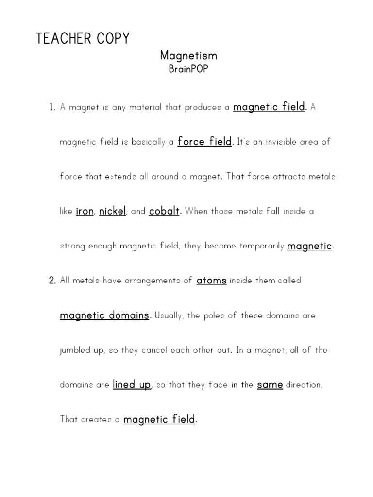 brainpop answer key