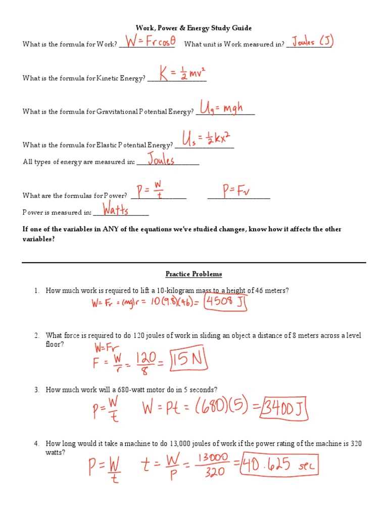 physics principles and problems study guide answer key