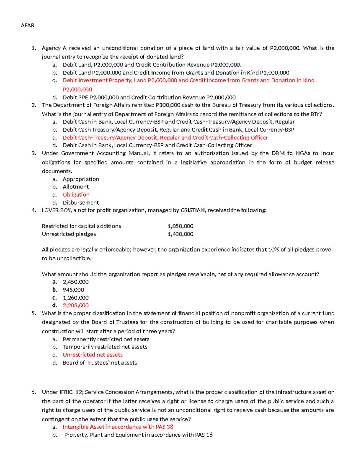 toris statement of financial position worksheet answers key
