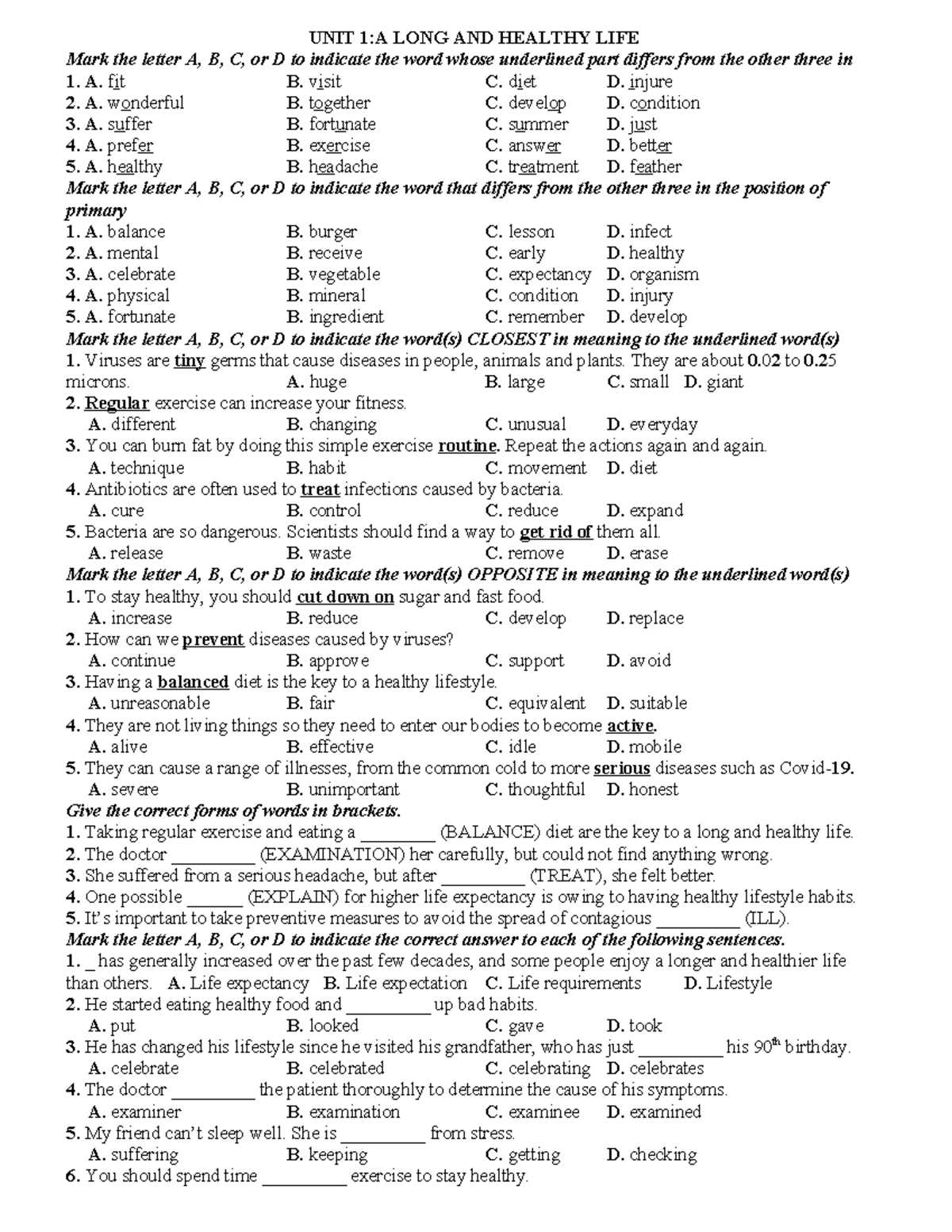 health for life worksheet focus on infectious diseases answer key