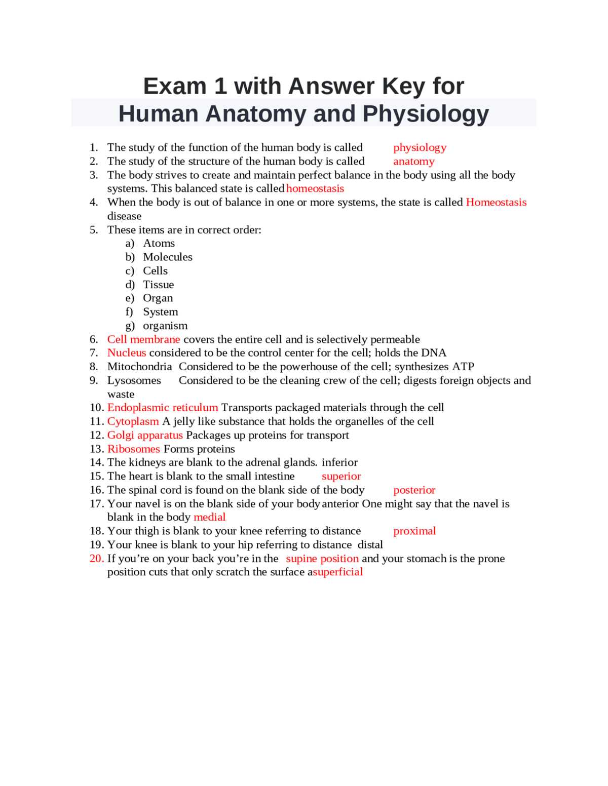 human biology and health answer key