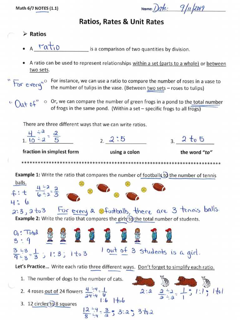 understanding ratios answer key