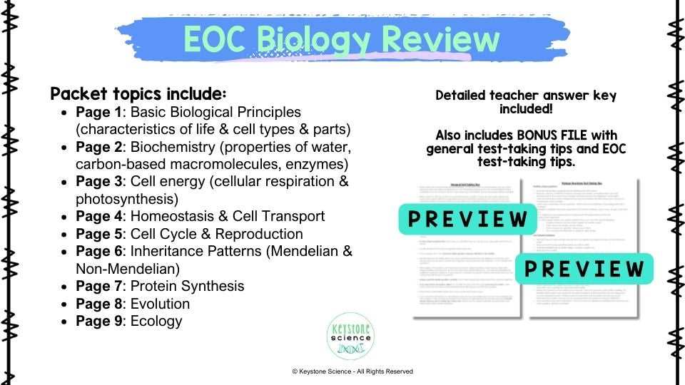biology eoc spring review packet march 2026 answer key