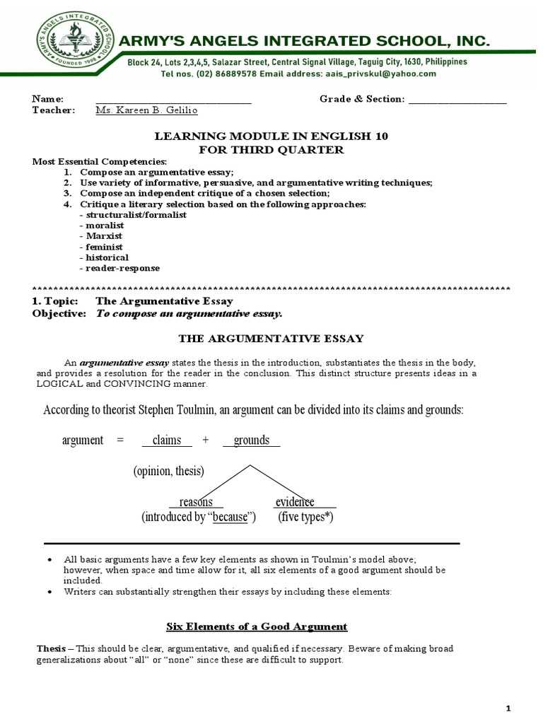 grade 10 english module 3rd quarter answer key