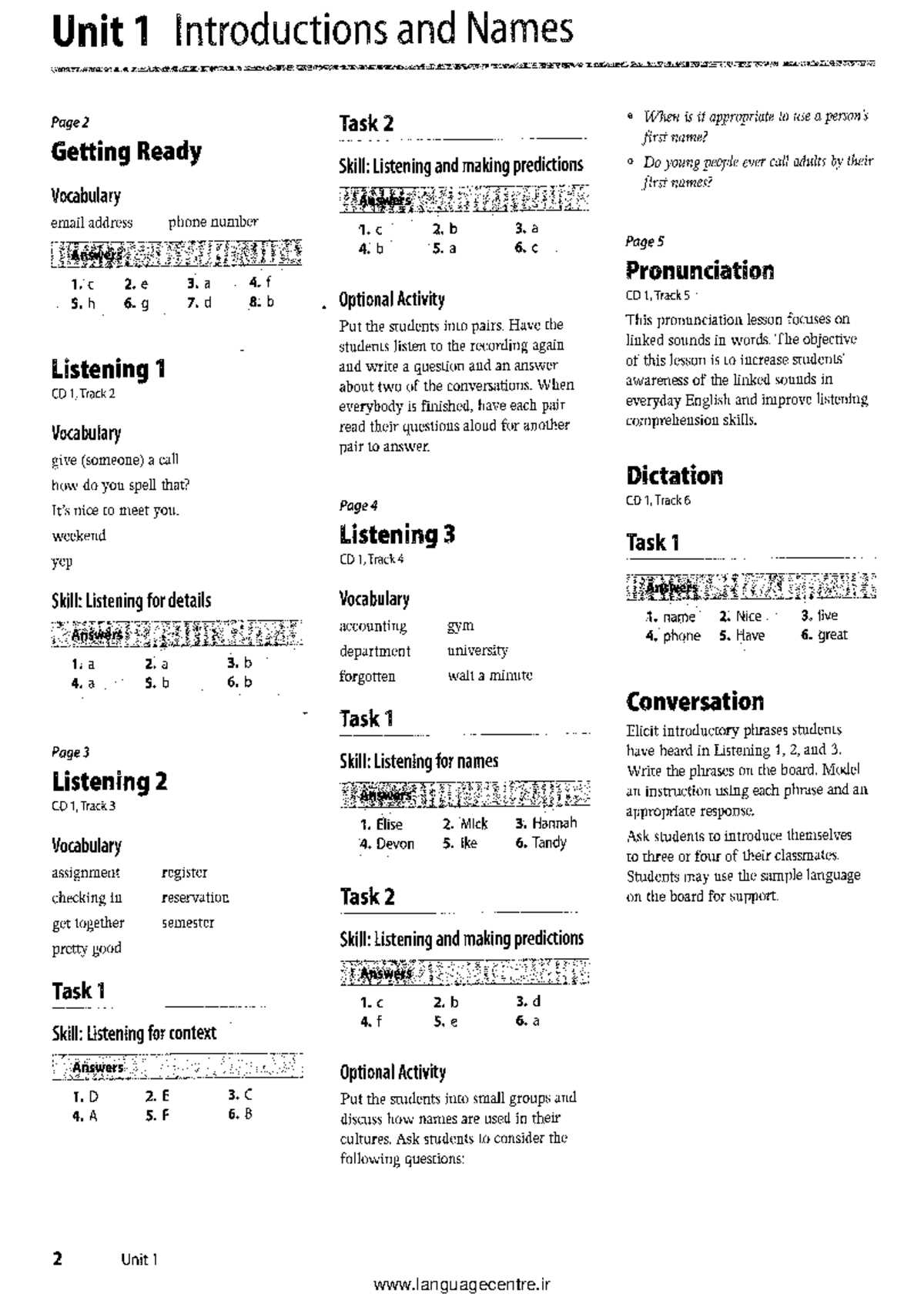 tactics for listening third edition answer key