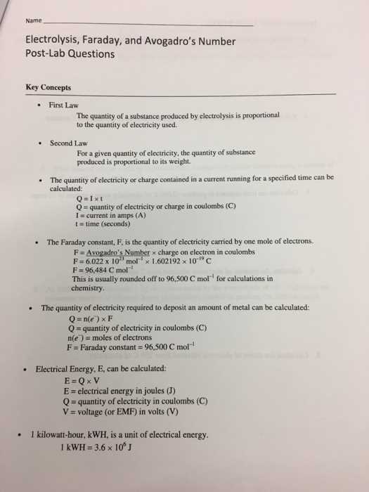 faradays law pogil answer key
