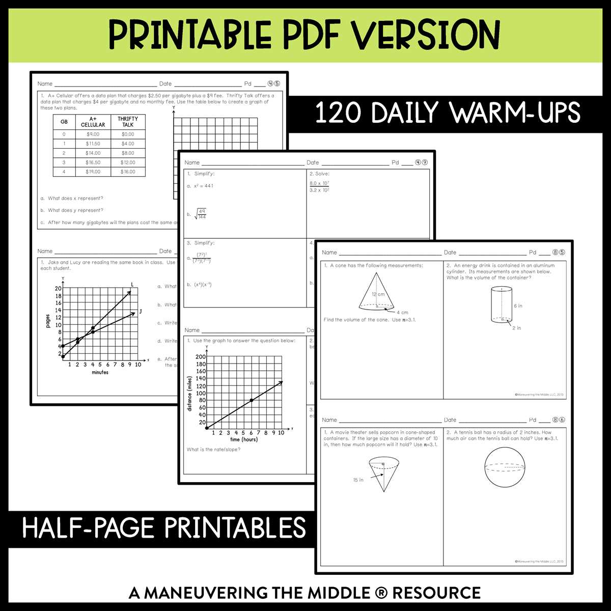 daily warm ups math grade 6 answer key